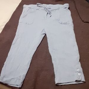 Size 1x Blue Capri's